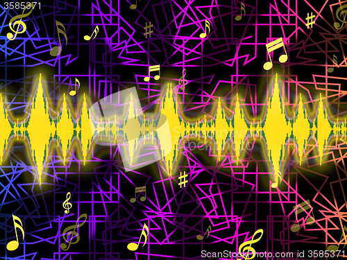 Image of Soundwaves Background Means Djing Or Mixing Music\r