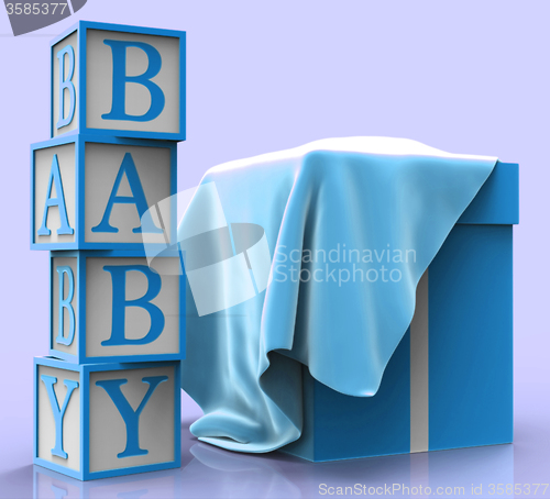Image of Baby Giftbox Means Infant Child And Present