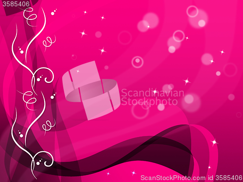 Image of Pink Floral Background Shows Flower Pattern And Bubbles\r