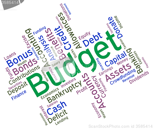 Image of Budget Words Represents Budgets Accounting And Financial