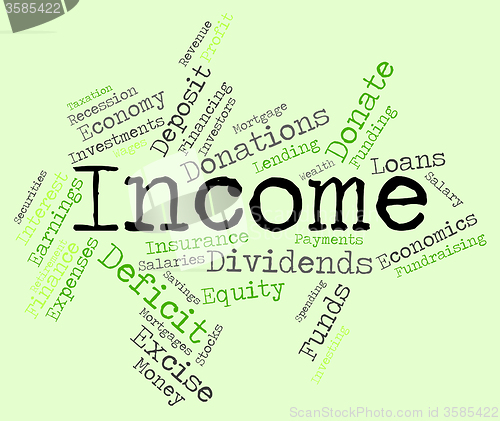 Image of Income Word Represents Wages Salary And Wage