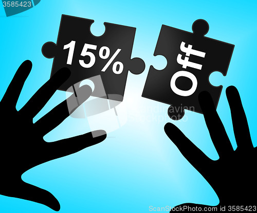 Image of Fifteen Percent Off Represents Sales Promo And Offer