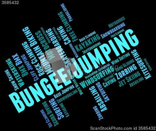 Image of Bungee Jumping Shows Extreme Sport And Bungees