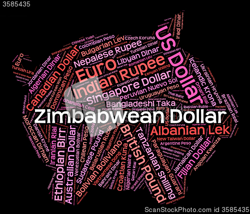 Image of Zimbabwean Dollar Indicates Foreign Exchange And Banknotes