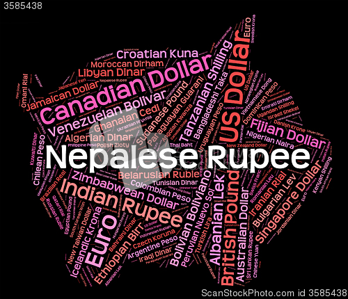 Image of Nepalese Rupee Indicates Foreign Currency And Coinage