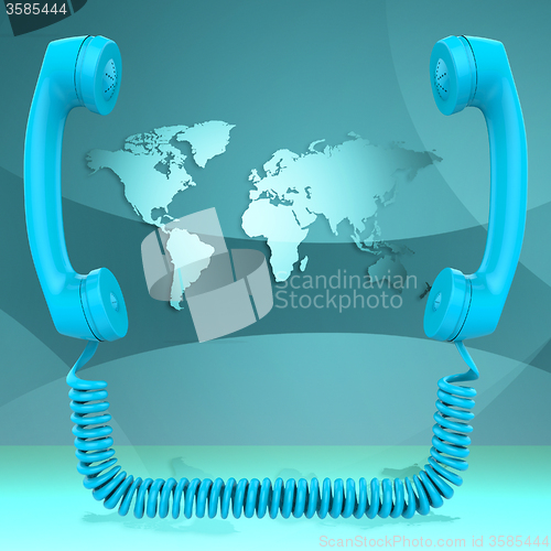 Image of International Call Represents Globalisation Chat And Earth