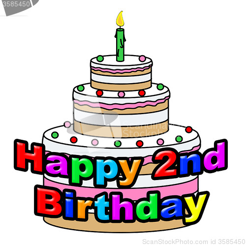 Image of Happy Second Birthday Indicates Congratulating Celebration And Greetings