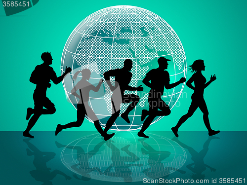 Image of Exercise Jogging Means Get Fit And Fitness
