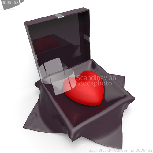 Image of Heart Gift Indicates Valentine Day And Affection