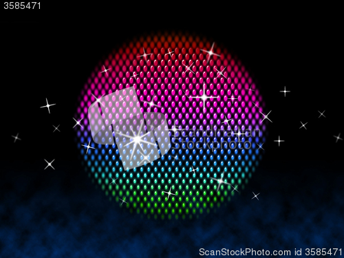 Image of Colorful Ball Means Disco Stars And Lighting\r