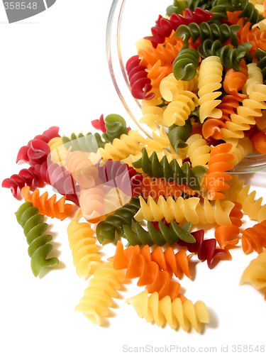 Image of Tricolor pasta on white