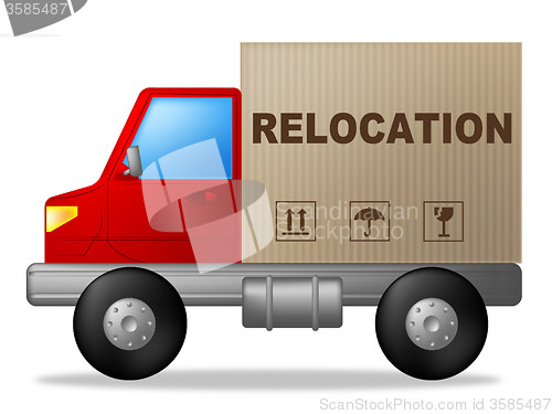 Image of Relocation Truck Indicates Buy New Home And Delivery