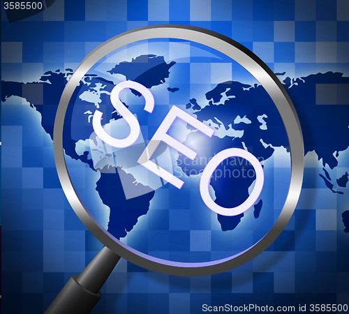 Image of Seo Magnifier Indicates Websites Searching And Web