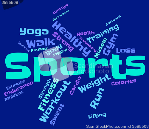 Image of Sports Word Indicates Physical Activity And Exercising