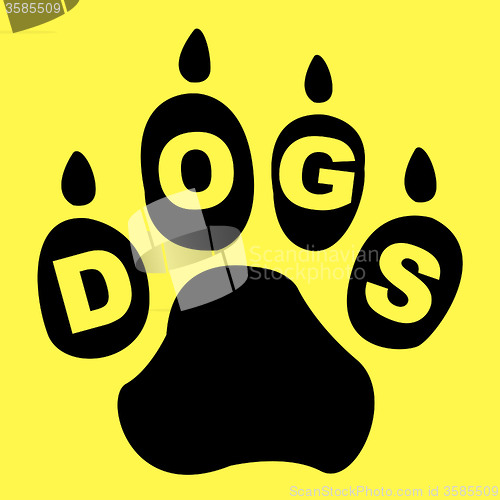 Image of Dogs Paw Means Doggie Pedigree And Puppy