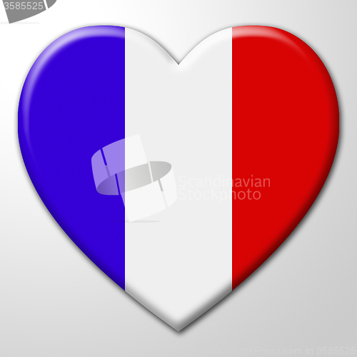Image of France Heart Represents Valentine Day And Europe