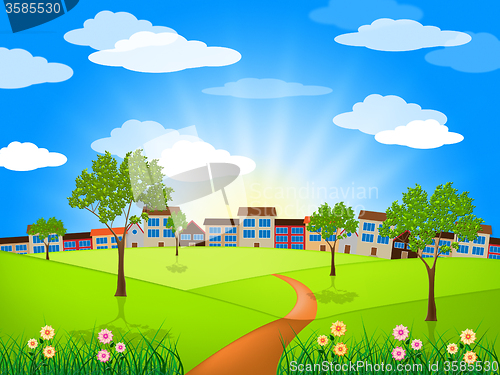 Image of Sun Sunny Indicates Green Grass And Lawn