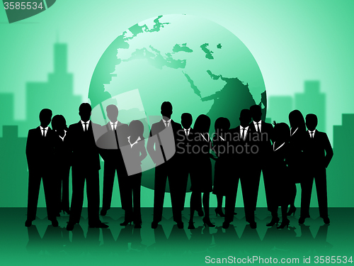 Image of Business People Shows Professionals Planet And Worldly