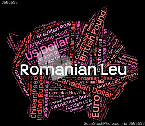 Image of Romanian Leu Shows Worldwide Trading And Currency