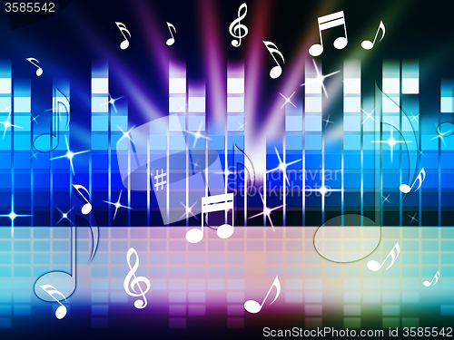 Image of Multicolored Music Background Shows Playing Tune Or Metal\r