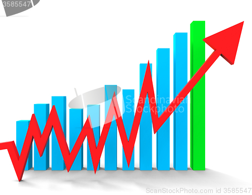 Image of Increasing Graph Shows Financial Report And Advance