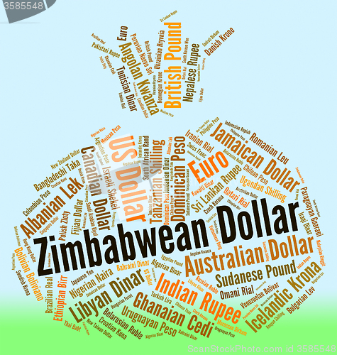 Image of Zimbabwean Dollar Indicates Foreign Currency And Coin