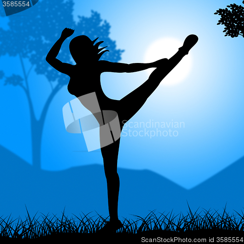 Image of Yoga Posing Means Posture Dance And Zen