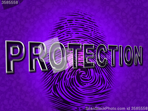 Image of Protection Fingerprint Means Security Encrypt And Secured