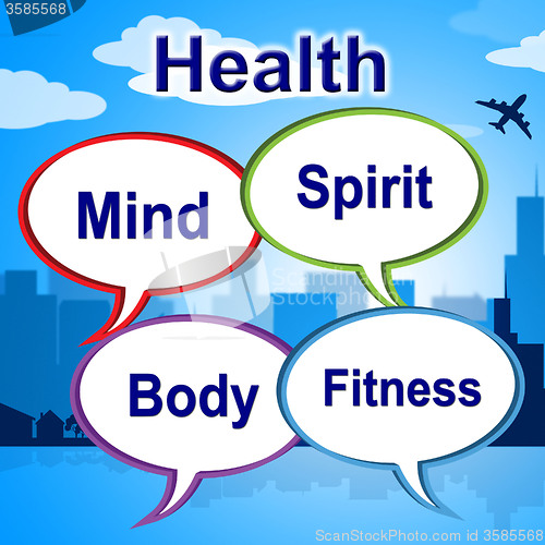 Image of Health Words Shows Well Hospital And Doctors