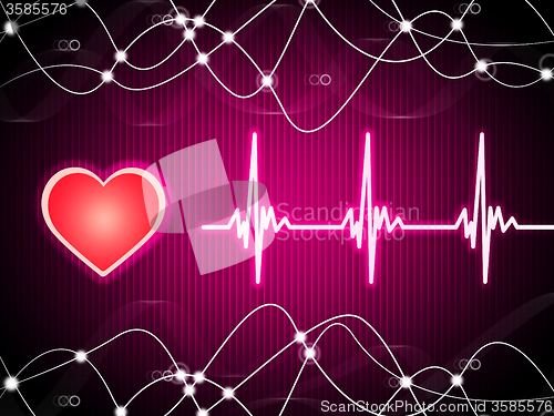 Image of Purple Heart Background Means Heart Rate Fitness And Double Heli