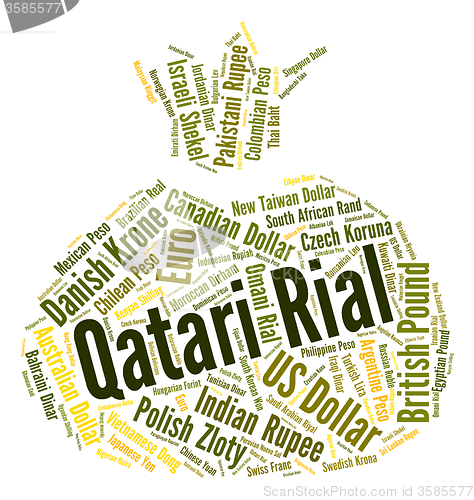 Image of Qatari Rial Indicates Foreign Exchange And Coin