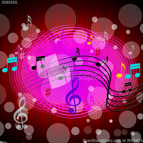Image of Music Discs Background Means Playing Rock And Bubbles\r