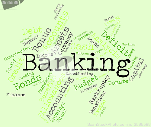 Image of Banking Word Indicates Finances Text And Investment