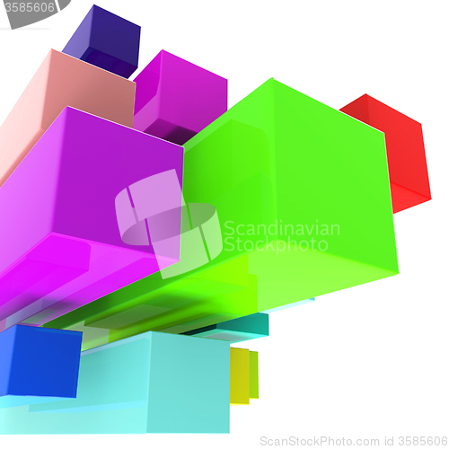 Image of Blocks Background Indicates Text Space And Abstract