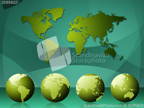 Image of World Map Means Cartography Globalization And Continents