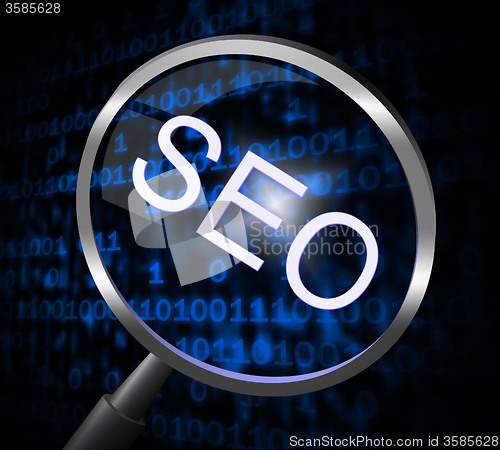 Image of Seo Magnifier Represents Online Website And Optimization