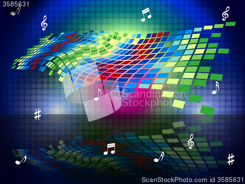 Image of Squares Copyspace Shows Sound Track And Abstract