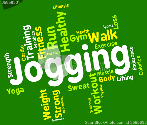 Image of Jogging Word Represents Get Fit And Exercise