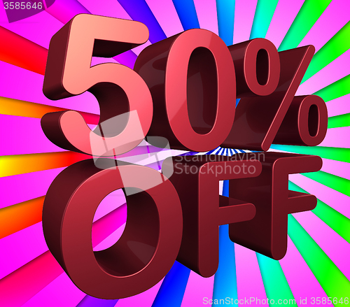 Image of Fifty Percent Off Indicates Reduction 50 And Percentage