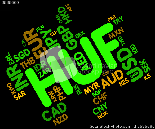 Image of Huf Currency Indicates Exchange Rate And Coinage