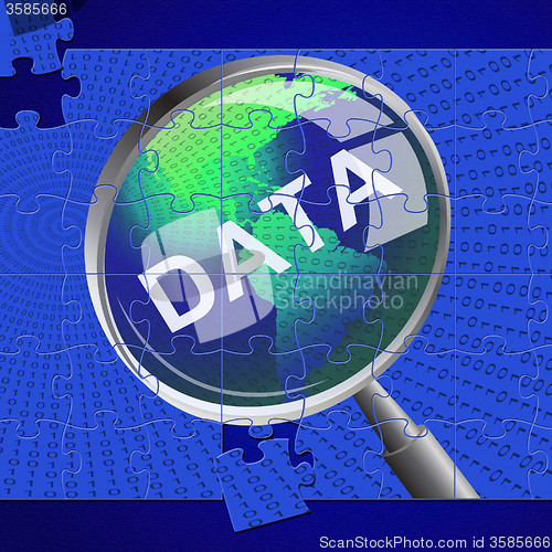 Image of Data Magnifier Means Bytes Magnification And Searching