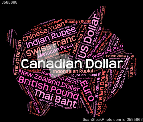 Image of Canadian Dollar Represents Currency Exchange And Currencies