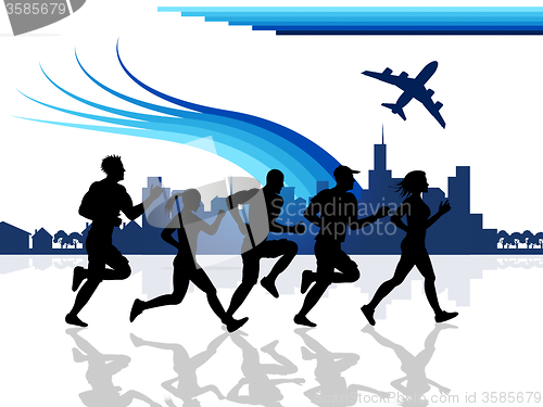 Image of City Exercise Shows Get Fit And Aerobic