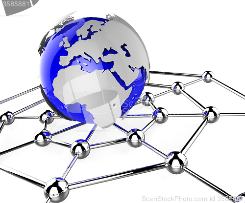 Image of Worldwide Network Means Global Communications And Computing