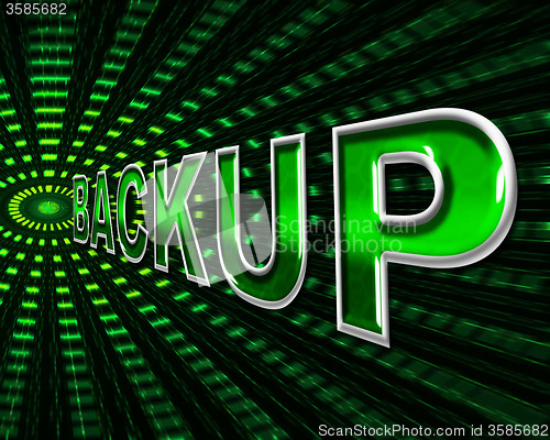 Image of Backup Computer Means Data Transfer And Archive