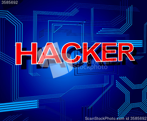 Image of Hacker Sign Shows Spyware Unauthorized And Cyber