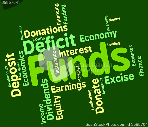 Image of Funds Word Means Shares Words And Finance