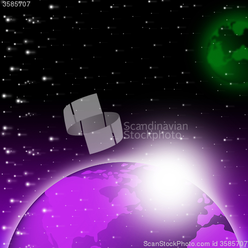 Image of Purple Earth Background Shows Brightness Planet And Heavens\r