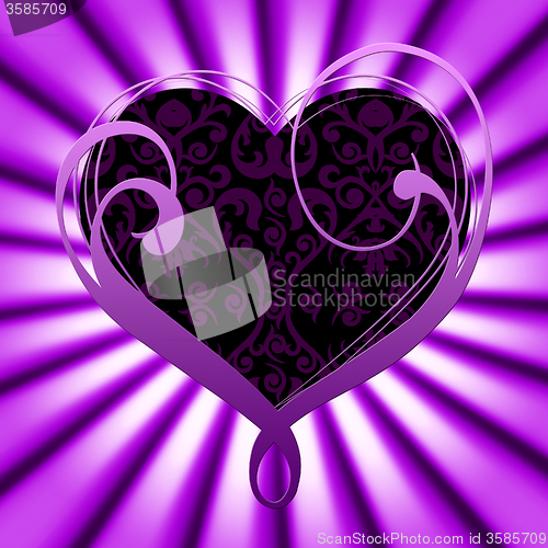 Image of Background Heart Shows Valentines Day And Abstract
