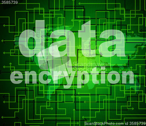 Image of Data Encryption Indicates Protected Password And Cipher